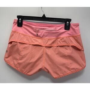 Lululemon Speed Short Wagon Stripe Pop Orange Size 4